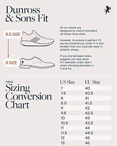 Dunross & Sons Mason Men's Classic Oxford. Premium Lace-Up Dress Shoes with a Breathable Naturally Tanned Leather Lining and Durable Non-Slip Rubber Sole. (8, Espresso)