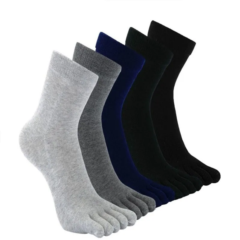 Plain Black Crew Socks for Men - 5 Pairs